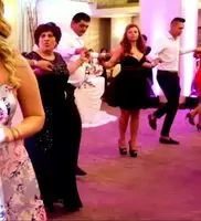 Bouncy and busty wedding girl