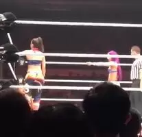Bayley and Sasha stinkface