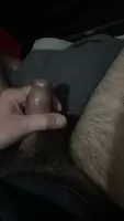 Cumshot from my semi hard uncut cock