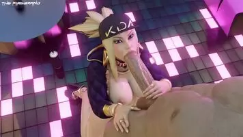 Blonde Akali Blowjob