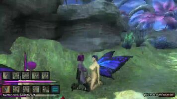 Dickgirl butterfly walking in the fantasy forest