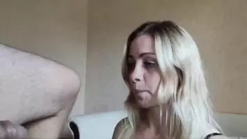 Sexy Blonde Wife Giving Blowjob And Taking It Up Her Tight Butt