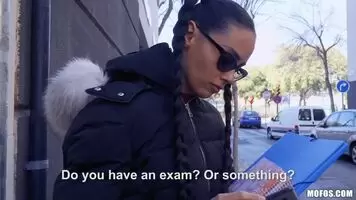 Helping latina study for her English exam