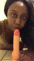 Watch me suck a big white Dildo