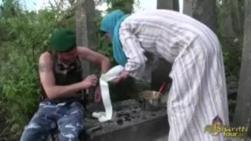 Horny Hijab Chick Fucked Hard by soldier in Outdoor
