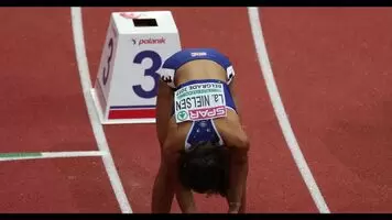 Prepping her lane