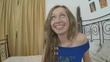Man licking the tight teenage pussy of busty gadget