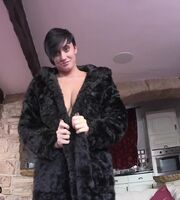 Flasher in a fur coat