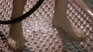 Isidora Goreshter's boobs plot in see through wet tank top in 
