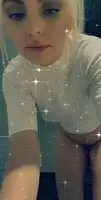 Petite blondie taking it off