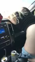 Pussy Fingers In Car. Real