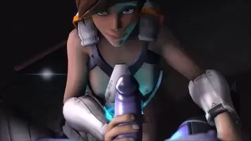 Tracer gives Widow a handjob