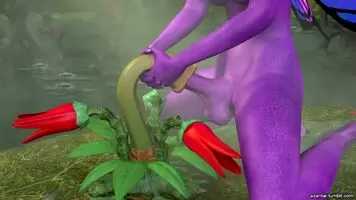 Butterfly dickgirl fuck tentacle plant and cum