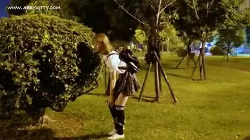 AbbyKitty solo play in the park at night