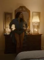 Hot & delicious married ebony beauty Carmen Ejogo obediently taking off her panties. Before submissively bending over. Compliantly making herself ready to get powerfully fucked again. As the loyal devoted whore to all of the perverted horny men in her neighborhood.