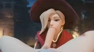 Witch Mercy’s Halloween blowjob