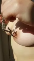 Playing with nipple clamps