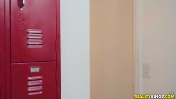 Cheerleader Abella Danger Sucks A BBC In The Locker Room