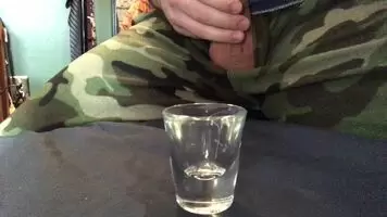 Starting off my long edging session, hoping to fill this shot glass half way up before I have to blow my real load