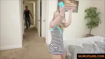 Dad offers to massage petite daughters back pain away after she gets hurt dancing