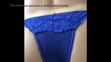 Cum on her blue panties
