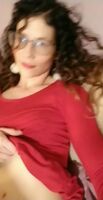 Red dress, curls and tiny titties 37