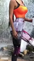 By the waterfall