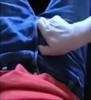 She barely gets his cock out his pants before he blows a big load