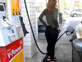 Flashing at gas station