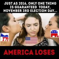 Bernie was your only chance, but now you will decide between the lessor of two evils. Even then, the electoral college is ready to butt rape America. Pathetic.