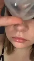 #tb2 feeding on the frozen cum-treats master made for my spoilt cumslut self
