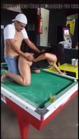 Dude fucking on pool table at party