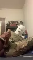A cum shot in uniform