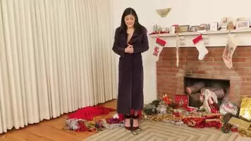 Nothing under her coat