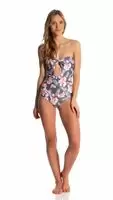Stone Fox Swim Flor Gitano Chai Bandeau One Piece Swimsuit