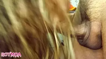 throbbing cock fills her mouth with cum