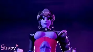 How it would feel to swallow Widowmaker's gorgeous purple cock