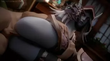 Spooning/fucking Sylvanas