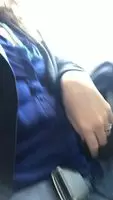 Boobs/nips out whilst in her seat, and a little crutch rubbing too