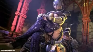 Ivy Valentine riding the Lizardman