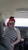 Quick boob flash in the backseat