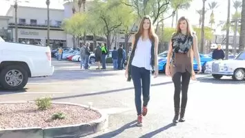 Twins Caught Showing Their Assets At Car Show