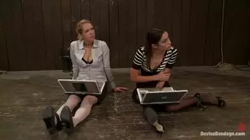 What do you do when you get a couple of submissive girls to play with? You truss them up, make them strip, gag them very tightly and see if they can manage to escape.