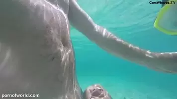 Cumshot under water in the ocean