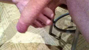 Edging big cock with huge balls and cumming
