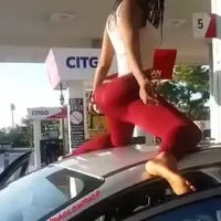 Twerking on top of the car