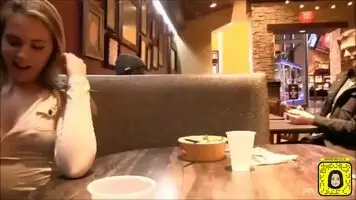 Breast sucking at a restaurant