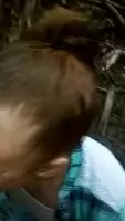 Dodges cum and dry heaves in the woods
