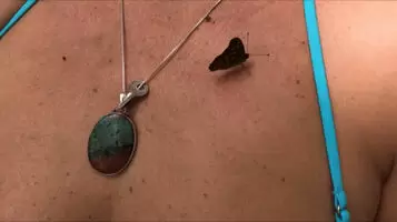 Showing off my tits at the campground when a friend stopped by to check out hubby's key 🦋