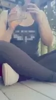 Taking a hit before taking my tiddies out on the back porch. Think my neighbors saw?